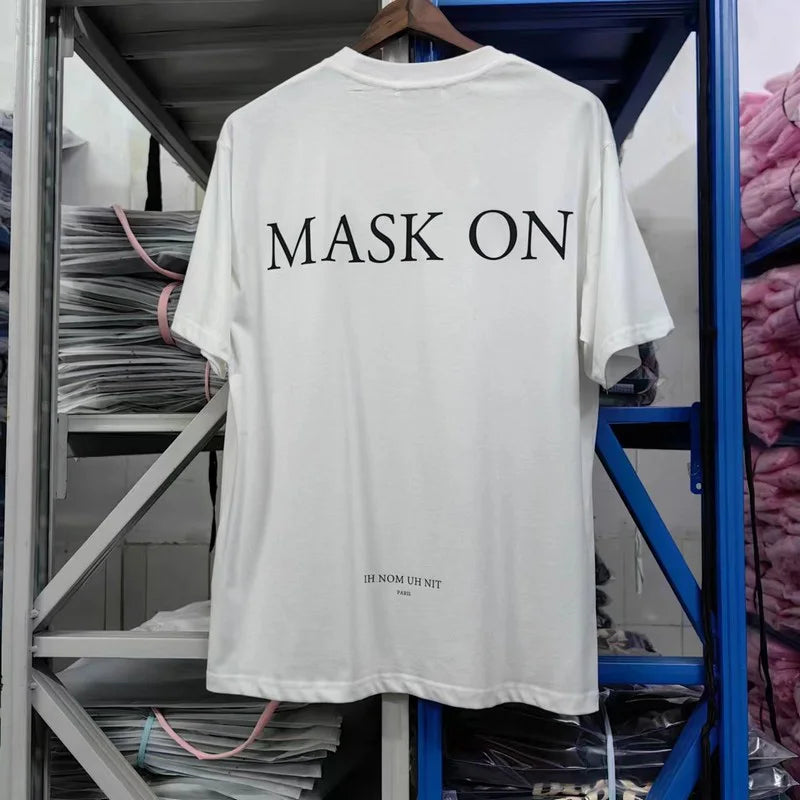 2024ss New IH NOM UH NIT T-shirt Masked Gold Necklace Printing Men Woman Good Quality Chaopai Top Tees Street King Limited
