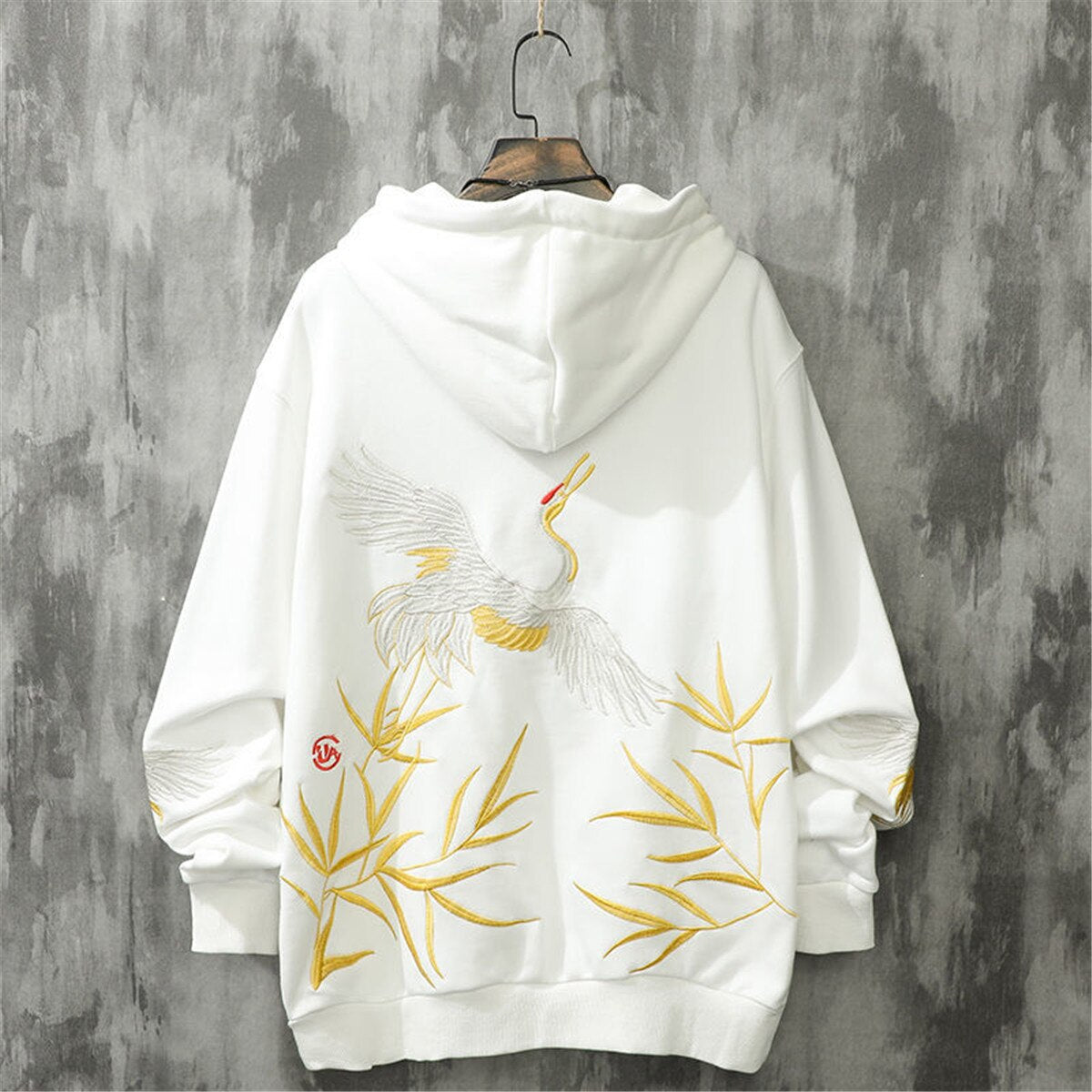 Black Harajuku Embroidery Hoodie Casual Cartoon Bird Sweatshirt Streetwear Autumn High Street Japan Ulzzang Male Cool Tops Boys Daulet Apparel