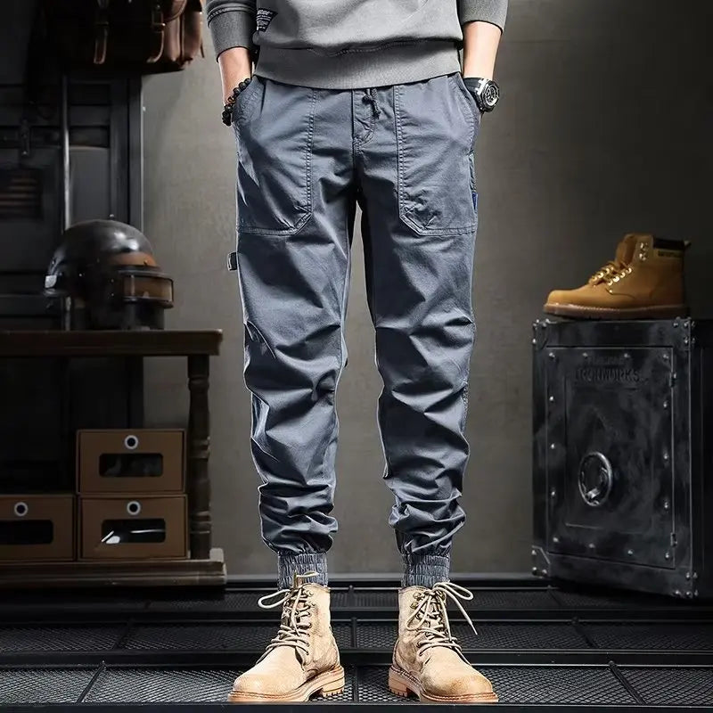 Fashion Men's Pant Korean Trend Streetwear Cargo Pants Joggers Pants Men Casual Men Clothing Elastic Waist Spliced Men Trousers Street King Limited