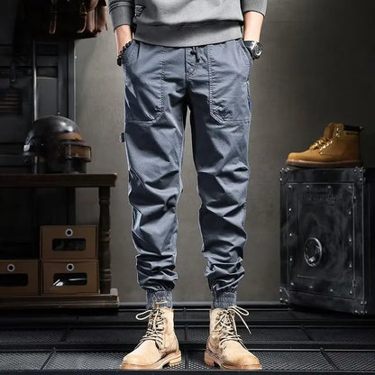 Fashion Men's Pant Korean Trend Streetwear Cargo Pants Joggers Pants Men Casual Men Clothing Elastic Waist Spliced Men Trousers Street King Limited