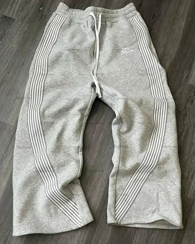 hip hop retro side stripes graphic baggy jeans casual streetwear sweatpants y2k pants gothic womens mens trousers unique joggers style 4273