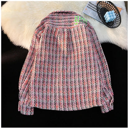 american retro plaid jacket korean trend couple jackets embroidery design unisex outerwear loose plus size mens coat unique default style 999
