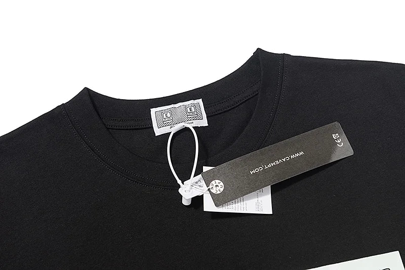 C.E T-shirts Men Woman Good Quality Cotton Casual Loose Vintage Abstract Face Printing Summer O-Neck CAVEMPT Top Tee Street King Limited