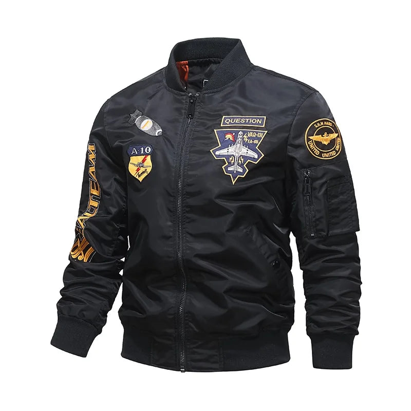 mens spring and autumn thin army green black yellow motorcycle pilot baseball uniform sports jacket mens hip hop style jacket minimalist street pants
