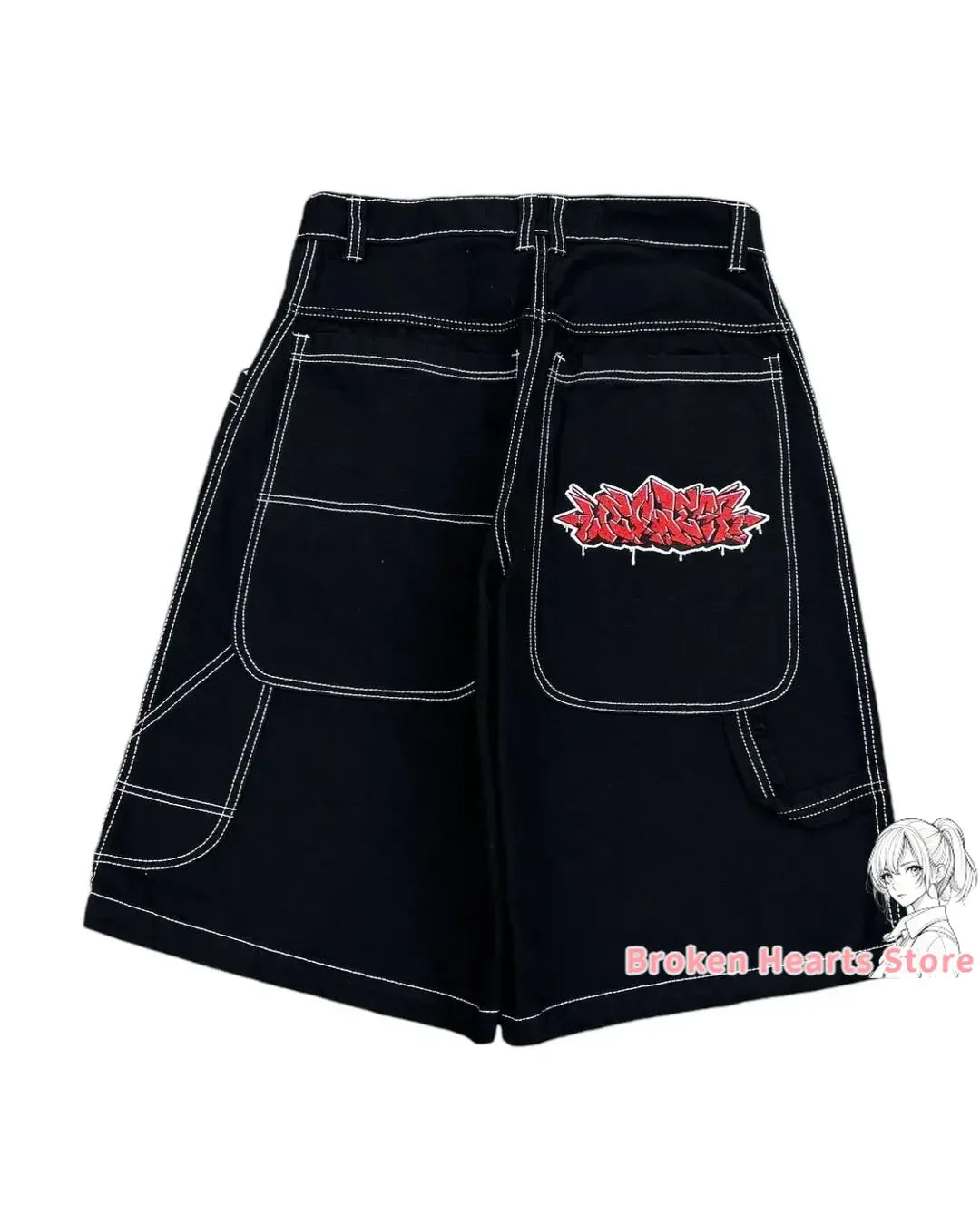 Wexwear Embroidery Shorts Skateboarding New Y2k Jeans Denim Baggy Harajuku Gym Basketball Shorts Men Letter Graphic Streetwear Street King Limited