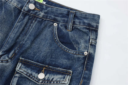 2024 multi pocket jeans vintage mens harajuku cargo denim pants retro hip hop straight loose jean pants 1 unique cargo style 242