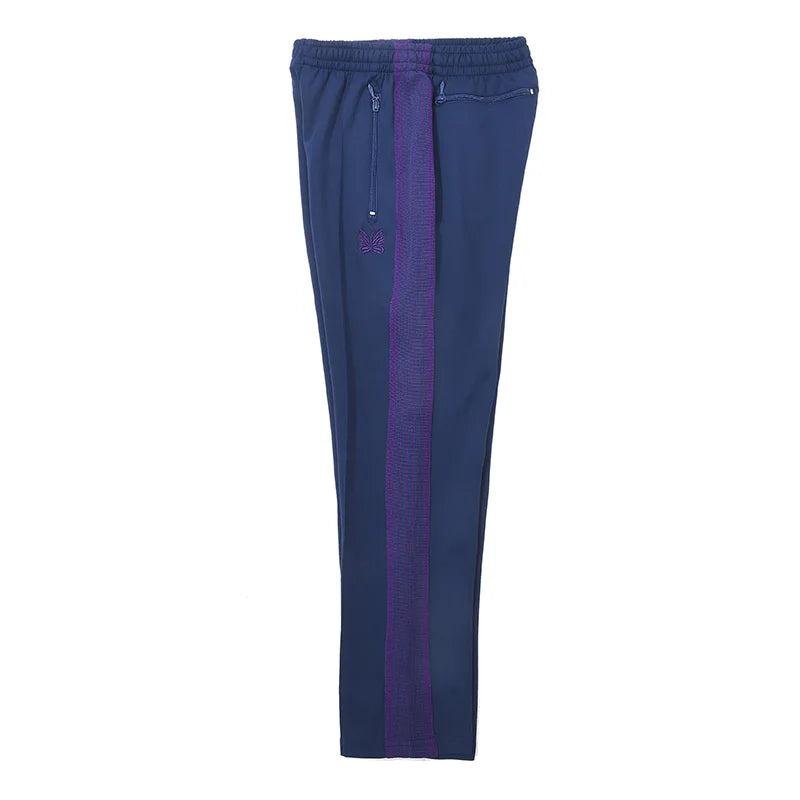 blue pattern embroidery casual motion pants men woman fashion street side edge weaving straight cylinder trousers unique default style 4576