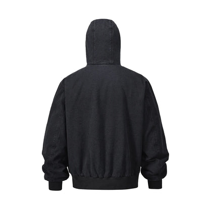 y2k vintage washed winter hooded padded cotton jacket for men and women lapel baggy casual ropa chaquetas hombre thick coat menswear bottoms