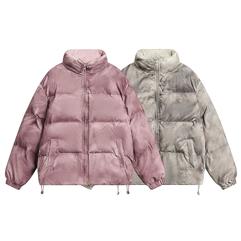 Men's Retro Parka Street Hip-Hop Harajuku Jacket Oversized Thickened Loose Down Jacket Couple Style Tie-Dye Parka Coats Street King Limited