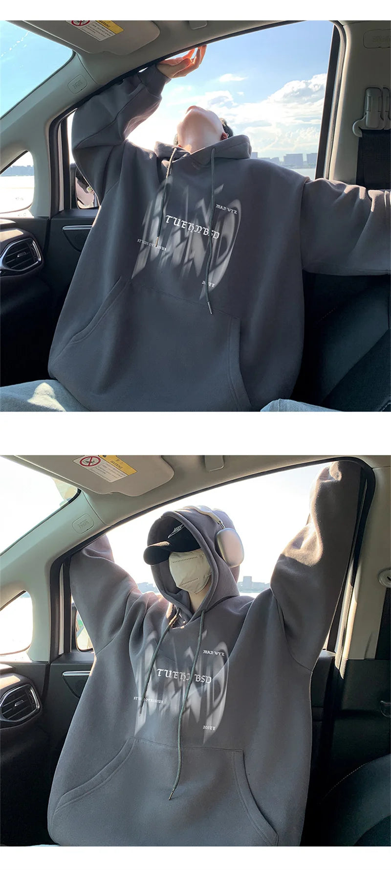 New Gothic Letter Printed Hoodies For Men Autumn Hip Hop Oversized Hooded Sweatshirt Y2K Streetwear Graphic Hoodie Tracksuit Street King Limited