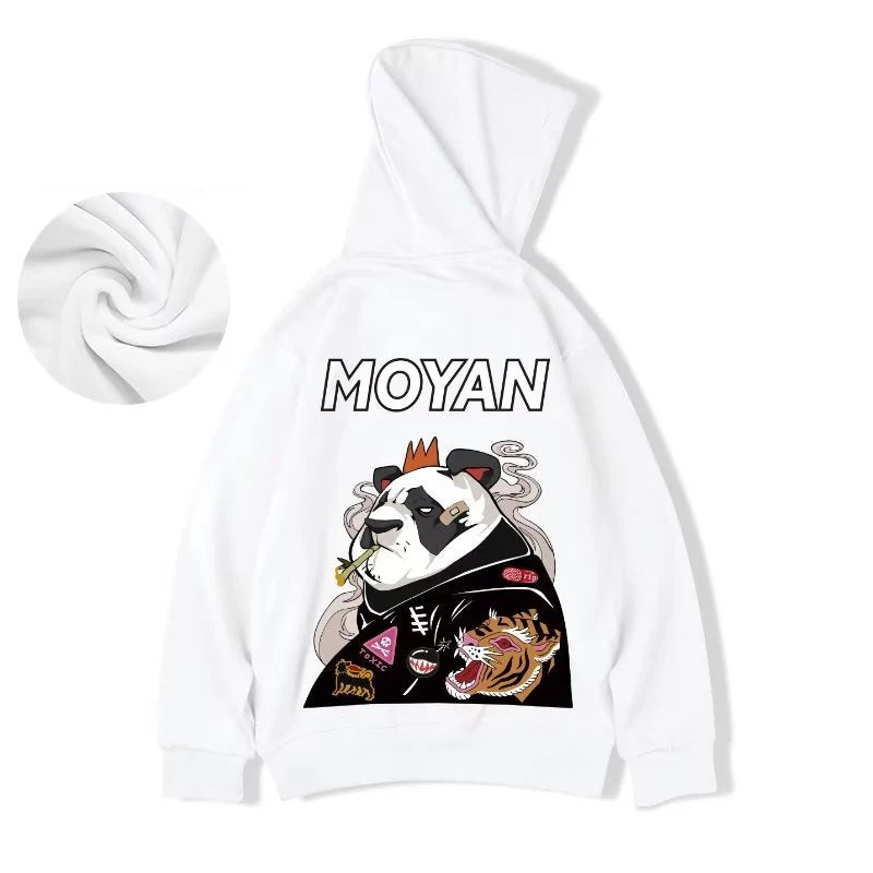 Wicked Panda Funny Graphic Print Men Pullover Hoodies 2025 Autumn Japanese Hip Hop Sweatshirts Casual Y2K Hoodie Streetwear Street King Limited