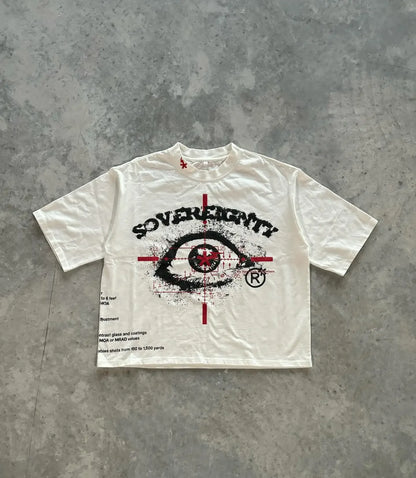 Y2K Fashion Portrait Pattern Printed Short Sleeve T-Shirt Men's 2024 Goth Couple Casual Loose Versatile Oversized Shirt Top Street King Limited