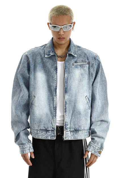 wide shoulder harajuku denim jacket coat mens fashion hip hop distressed washed jeans outerwear casual streetwear jeans jackets unique jeans style 3978