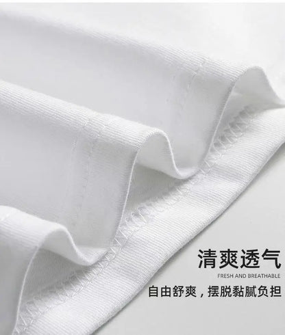 American retro high street trend chic Hong Kong style pure cotton short-sleeved T-shirt for men and women loose couple style Street King Limited