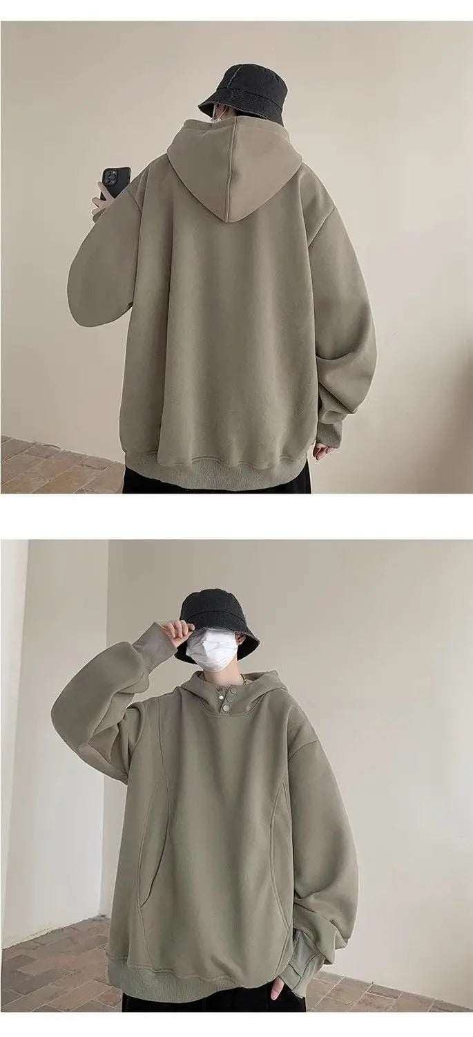 Sweatshirt men trendy autumn and winter American high street design niche heavy breasted hooded jacket plus velvet thickening Street King Limited