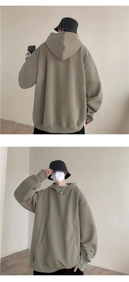 Sweatshirt men trendy autumn and winter American high street design niche heavy breasted hooded jacket plus velvet thickening Street King Limited