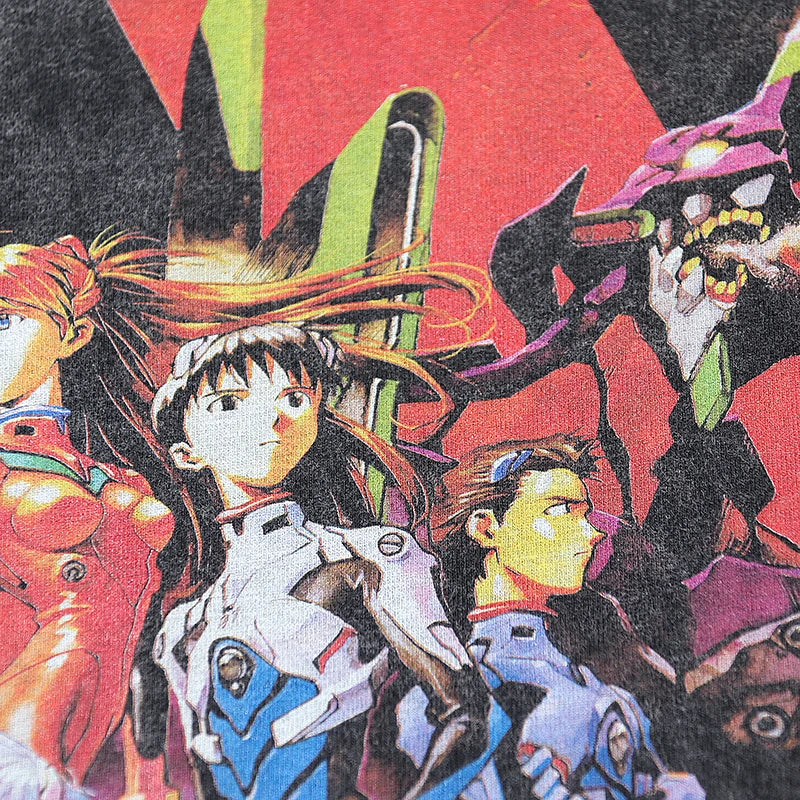 2024 Vintage Retro High-Street Japanese Anime Print High Quality Cotton Casual Tops T-Shirt Street King Limited