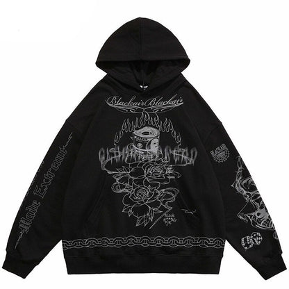 "Chain On Fire" Unisex Men Women Streetwear Graphic Hoodie Daulet Apparel