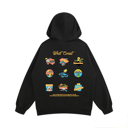 West Coast Graffiti Graphic Hoodie Sweatshirts Men Autumn Pullovers Hoodies Casual Male Y2K Streetwear Top Hip Hop Tracksuit Street King Limited