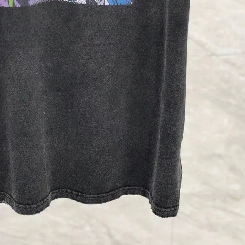 2024ss Saint Louis T-shirts Men Woman Good Quality Cotton Loose Wash White Nightmare Debris Printing Top Tees Street King Limited