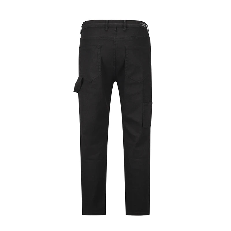 Harajuku Solid Color Pockets Sashes Vibe Style Mens Cargos High Street Casual Straight Oversized Baggy Trousers Loose Overalls Street King Limited