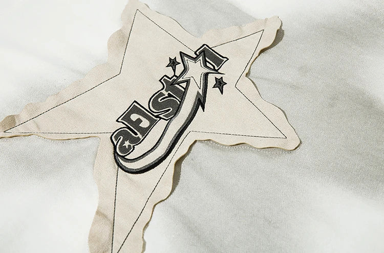 Men Oversized T Shirt Star Spliced Harajuku Streetwear Tshirts New Unisex Fashion Casual Loose Cotton Hip Hop Y2K T-shirt Tops Street King Limited
