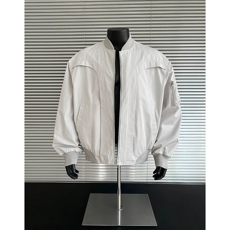 spring autumn cleanfit bomber jacket men streetwear fashion loose casual hip hop short cargo motorcycle jacket women coat unique cargo style 488