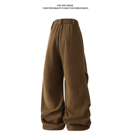 winter mens wide leg straight sweatpants korean fashion warm fleece track pants male casual thermal trousers with long belt unique joggers style 1081