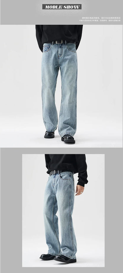 mens retro fashion high street loose casual denim micro flared pants jeans men streetwear plus size jeans trousers 28 40 unique jeans style 2575