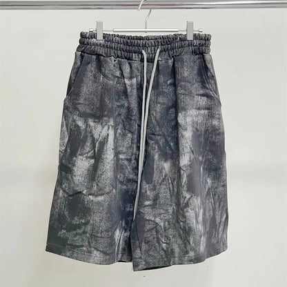 Undermycar 2024 Trendy Brand Drawstring Graffiti Pure Cotton Loose Fat Shorts Street King Limited