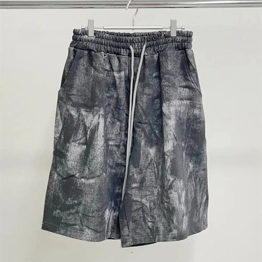 Undermycar 2024 Trendy Brand Drawstring Graffiti Pure Cotton Loose Fat Shorts Street King Limited
