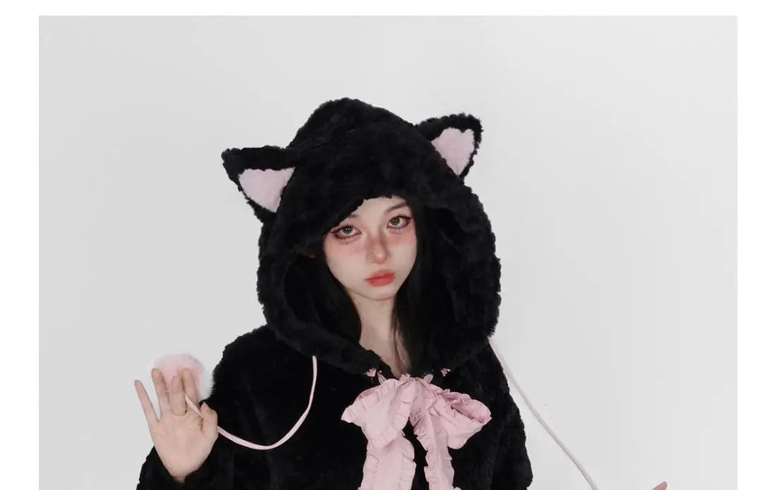 Harajuku Sweet Thicknecked Bow College Coat Woman Zip Up Hoodie Sailor Suit Plush Hoodies Women 2023 Streetwear Goth Y2k Clothes Street King Limited