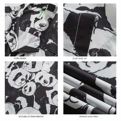 Streetwear Summer Panda Printed Shirts For Men Casual Loose Short Sleeved Camisas Summer Panda Printed Shirts For Men Casual Loose Short Sleeved Camisas Couples Streetwear Fashion Tee Shirt Luxury Social Shirt Fashion Sweater Jacket With Graphic Design For Men