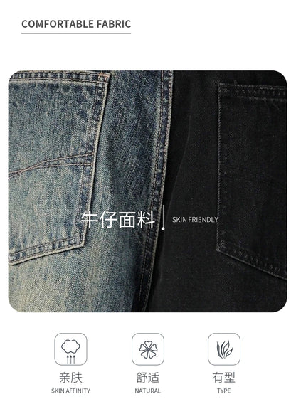 men streetwear fashion black blue splice hip hop loose casual wide leg straight baggy jeans pant cityboy jeans pants trousers unique jeans style 2519