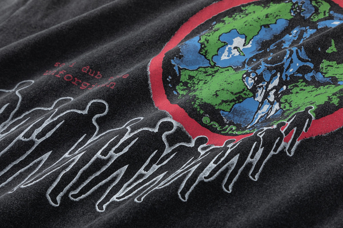 Retro Vintage Metal Rock Band T-Shirt Portrait High-Street Washed Distressed Cotton Tops T-Shirt For Summer Street King Limited