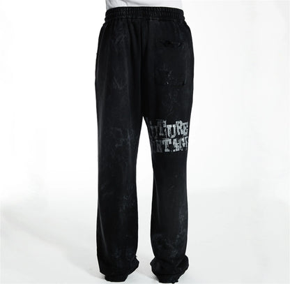 new arrival ssaint louis dirty old graffiti printed drawstring sanitary pants casual sport pants clean everyday pants