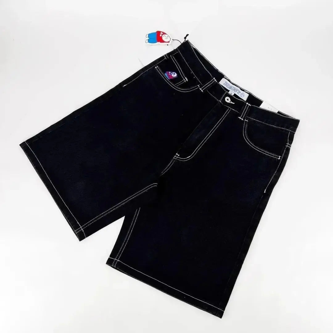 hip hop polar big boy women shorts american street y2k embroidery cartoon streetwear casual pants skate short women clothing drawstring street shorts