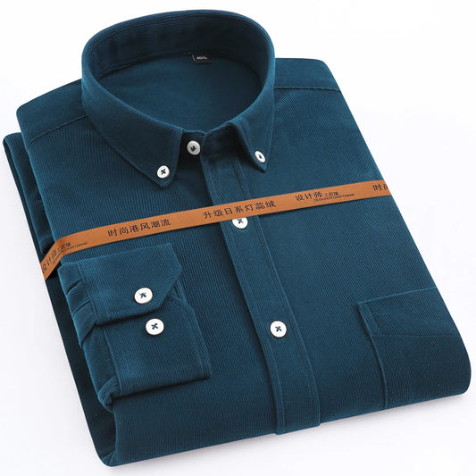 Streetwear Japan Style Mens Fashion Long Sleeve Corduroy Shirt Single Patch Pocke Japan Style Mens Fashion Long Sleeve Corduroy Shirt Single Patch Pocket Comfortable Work Casual Standard Fit Button Down Shirts Fashion Sweater Jacket With Graphic Design For Men