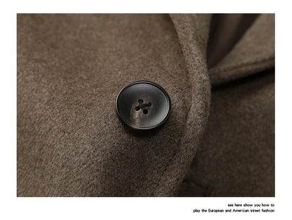 autumn winter men business casual fashion retro woolen thick blazer jacket korean streetwear plus size suit coat outerwear unique default style 1348