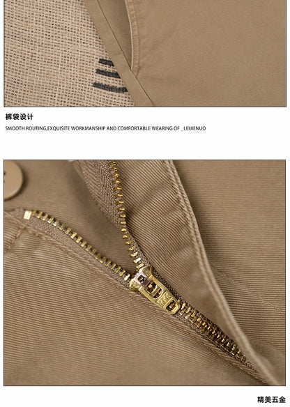 men american retro handsome loose casual business pure cotton pants japanese amikaji fashion straight cargo pant trouser unique cargo style 2410