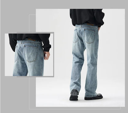mens retro fashion high street loose casual denim micro flared pants jeans men streetwear plus size jeans trousers 28 40 unique jeans style 2577