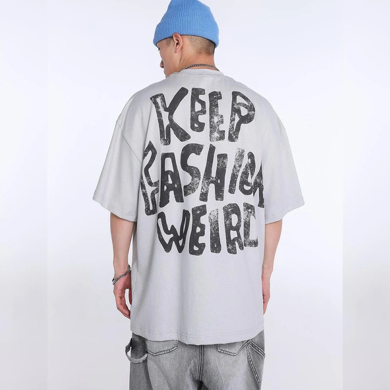 Black White Blue SAINT T-shirt Men Woman Good Quality Vintage Cartoon Pattern Printing Loose Casual Top Tees Street King Limited