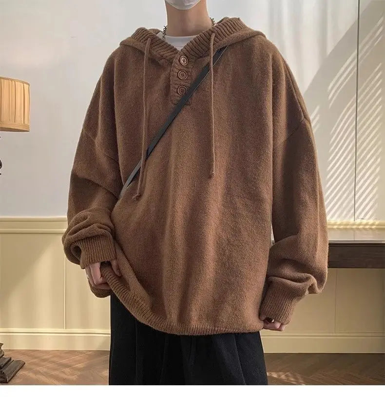 American style trend personalized trend lazy style for men and women hooded sweater loose and casual knit top for couples y2k Street King Limited