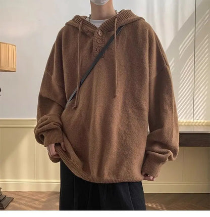 American style trend personalized trend lazy style for men and women hooded sweater loose and casual knit top for couples y2k Street King Limited
