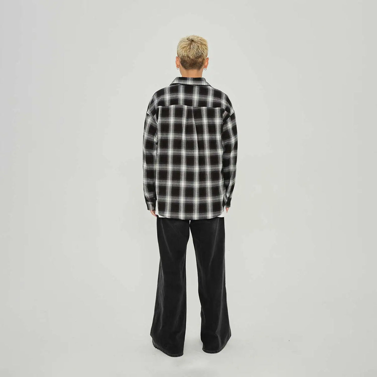American Vintage Plaid Shirt Men's Long-Sleeved Spring And Autumn High-End Casual Shirt Jacket Street King Limited