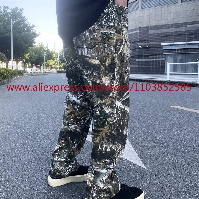 new autumn vintage straight leg casual functional work pants american high street heavyweight washed worn tactical pants clothes menswear bottoms