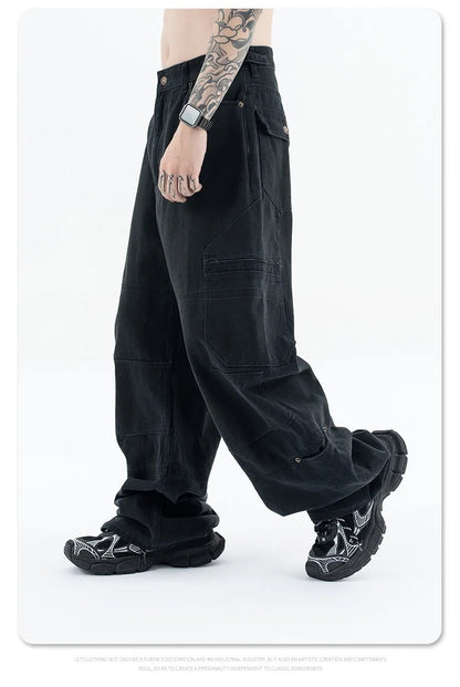 Washed and worn multi-pocket cargo jeans Street King Limited