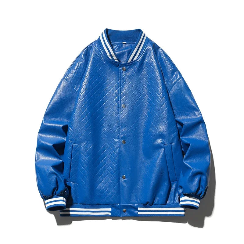 popular unisex basuball jacket fashion solid color lozenge pattern bomber jacket comfortable casual female clothing unique default style 4981