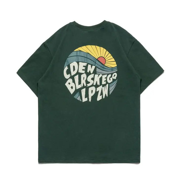 American trendy brand printed T-shirt for men summer new pure cotton couple T-shirt short-sleeved women's loose casual y2k tops Street King Limited