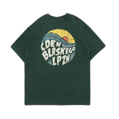 American trendy brand printed T-shirt for men summer new pure cotton couple T-shirt short-sleeved women's loose casual y2k tops Street King Limited